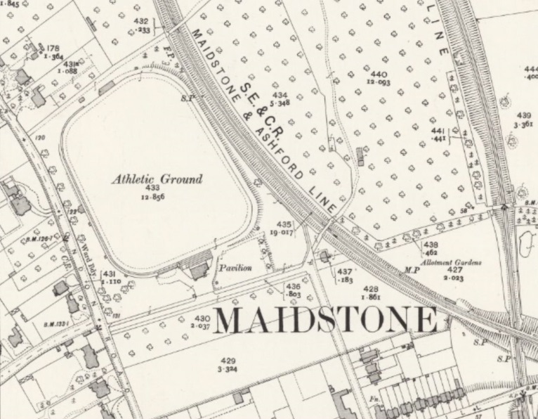 Maidstone - Athletics Ground : Map credit National Library of Scotland